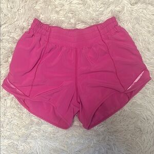 Lululemon pink Hotty Hot Shorts (4 inch low rise)